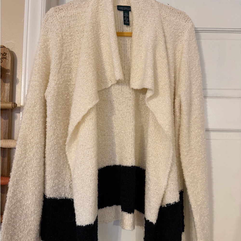 Ralph Lauren Cream and Black Cardigan